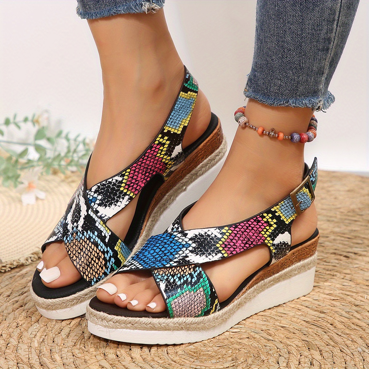 Zebra print sale wedge shoes