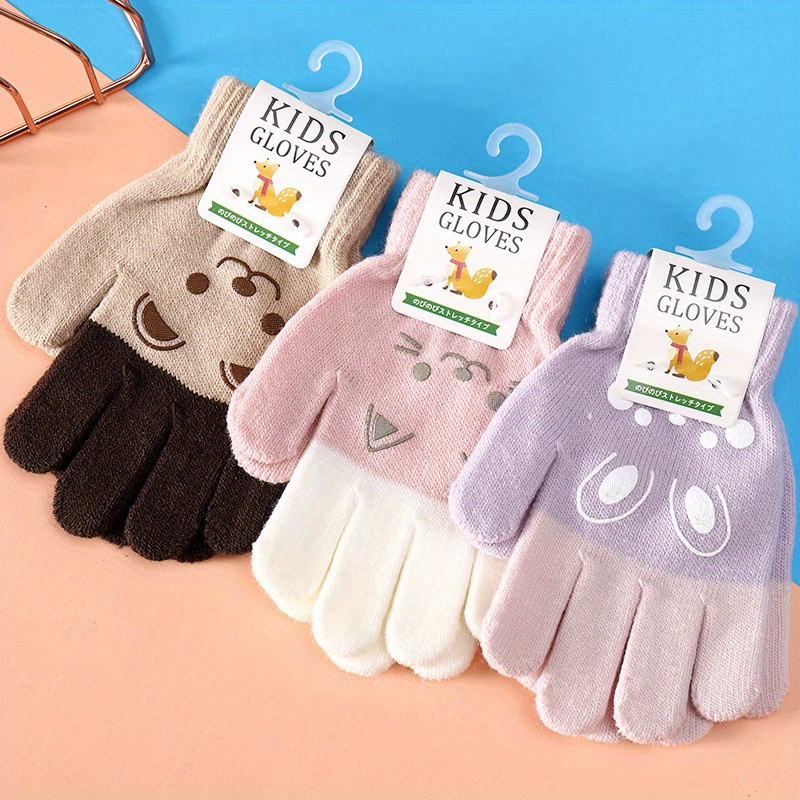 1 Paire De Gants Tricotés Pour Enfants Avec Un Design De Panda Noir, Y  Compris Une Couverture Sans Doigts Et Une Attache En Ficelle, Des Mitaines  Thermiques Unisex Pour Enfants, Les Meilleurs