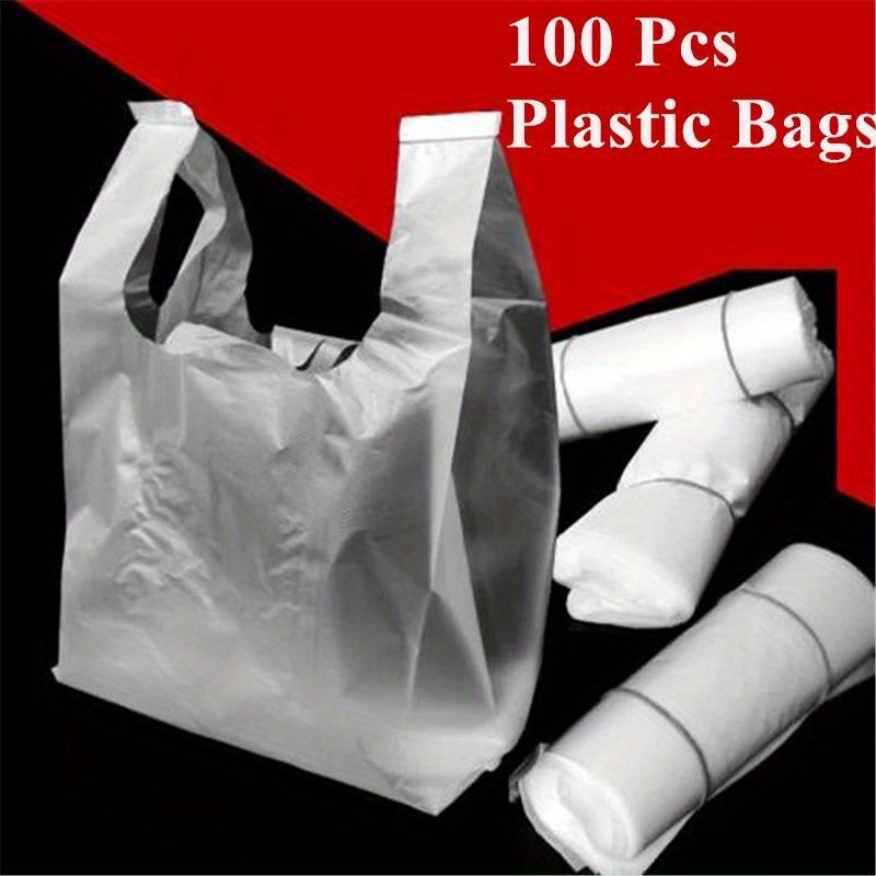 Small Clear Frost Plastic Shopping Bags (100 pcs.)