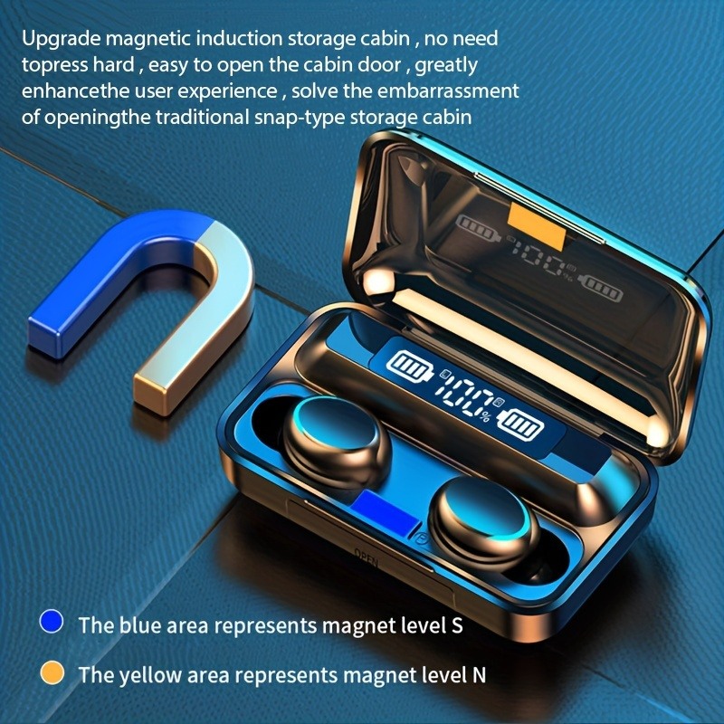 F9 Tws Kulak İçi Hi-fi Stereo Kablosuz Kulaklık Kablosuz Kulaklıklar Spor Yaşam Kulaklıkları Oyun Kulaklığı Iphone Android İçin, Kadınlar ve Erkekler İçin Hediyeler_voghion.com