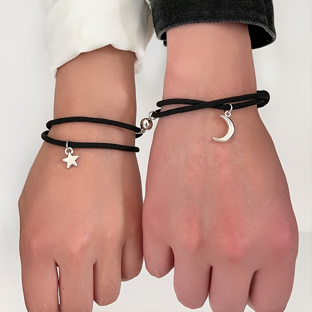 Couple Bracelet For Women Men Lover Sun Moon Star Heart - Temu