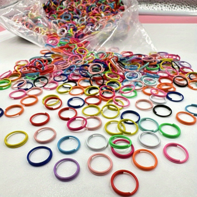 

Lot de 100 Anneaux Ouverts Doubles Laqués de Couleur 8/10mm En Fer Pour La Fabrication de Bijoux DIY de Bracelets Et Colliers