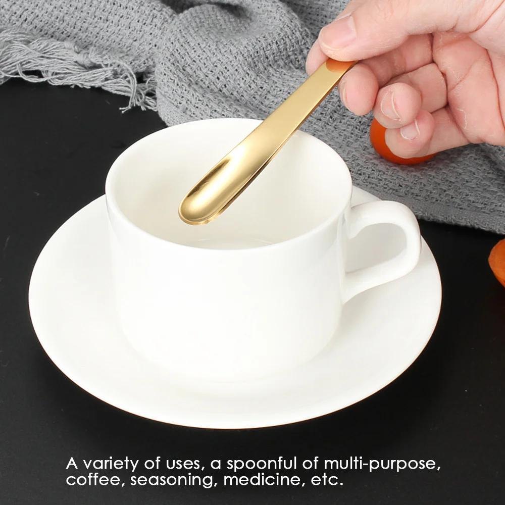 6pcs coffee spoon stainless steel flat spoon for dessert small coffee scoop mixer stirring bar spoon kitchen tableware details 1