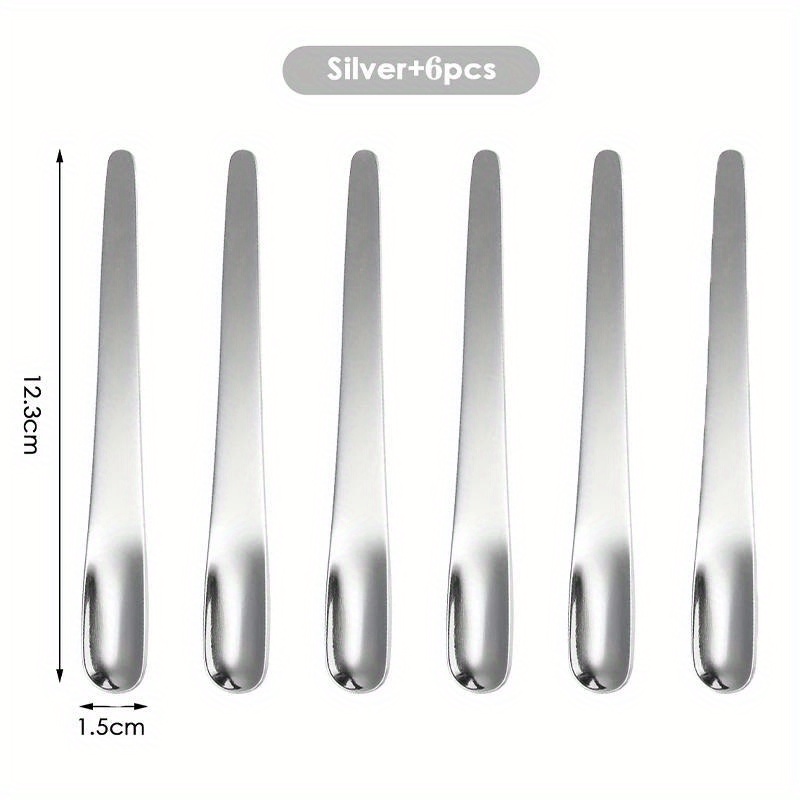 6pcs coffee spoon stainless steel flat spoon for dessert small coffee scoop mixer stirring bar spoon kitchen tableware details 7