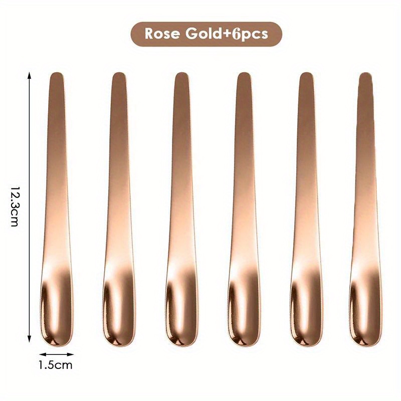 6pcs coffee spoon stainless steel flat spoon for dessert small coffee scoop mixer stirring bar spoon kitchen tableware details 8