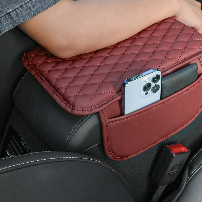 

1pc Automobile General Central Control Armrest Box Heightened Pad With Storage Arm Support Pad On Both Sides Car Armrest Box Pad