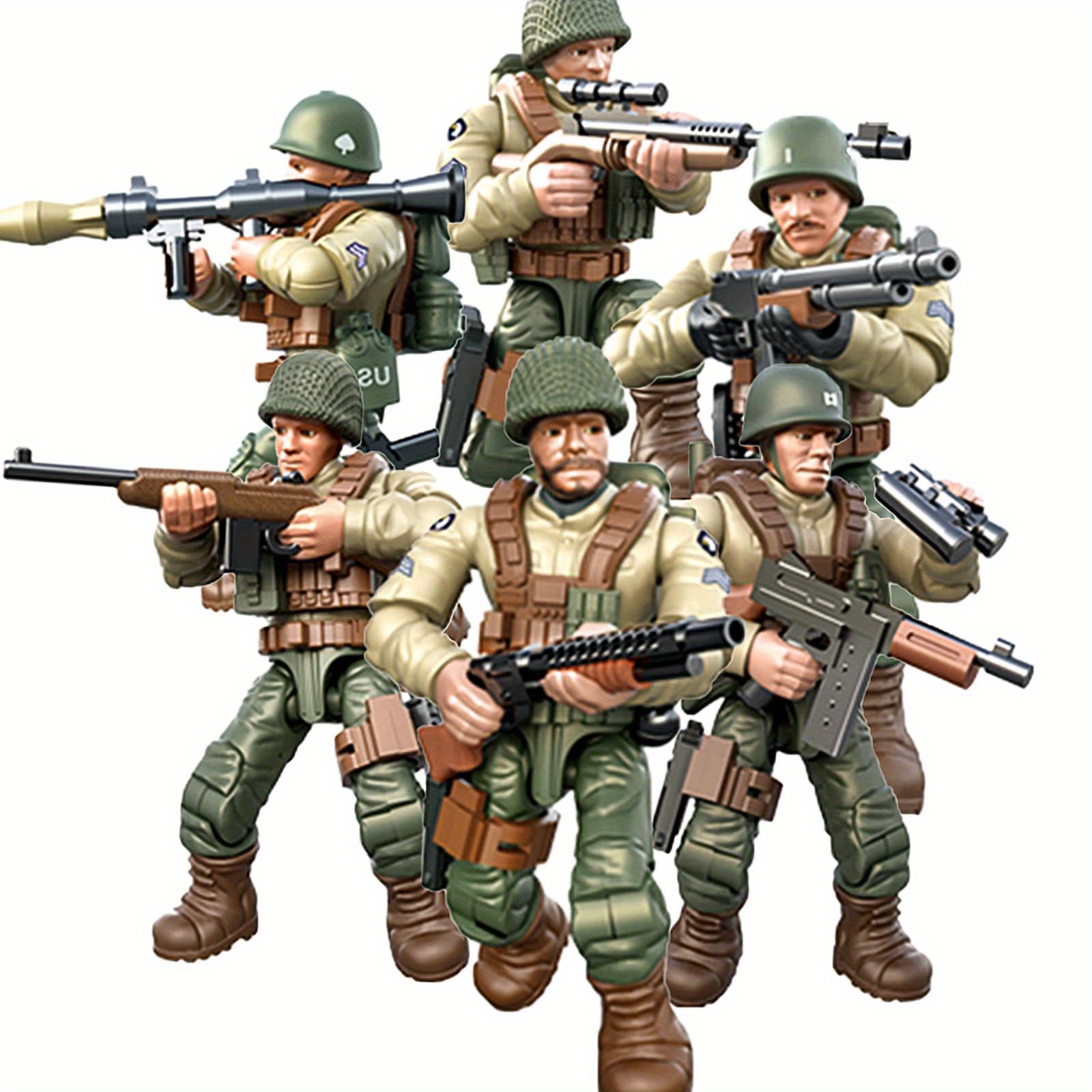 Juego militar de 100 piezas, soldados de juguete de plástico