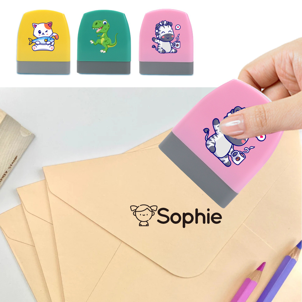 1pc, Custom Name Cartoon Animal Stamp For Clothing, Custom Name Stamp Clothing Personalized Stamp Waterproof