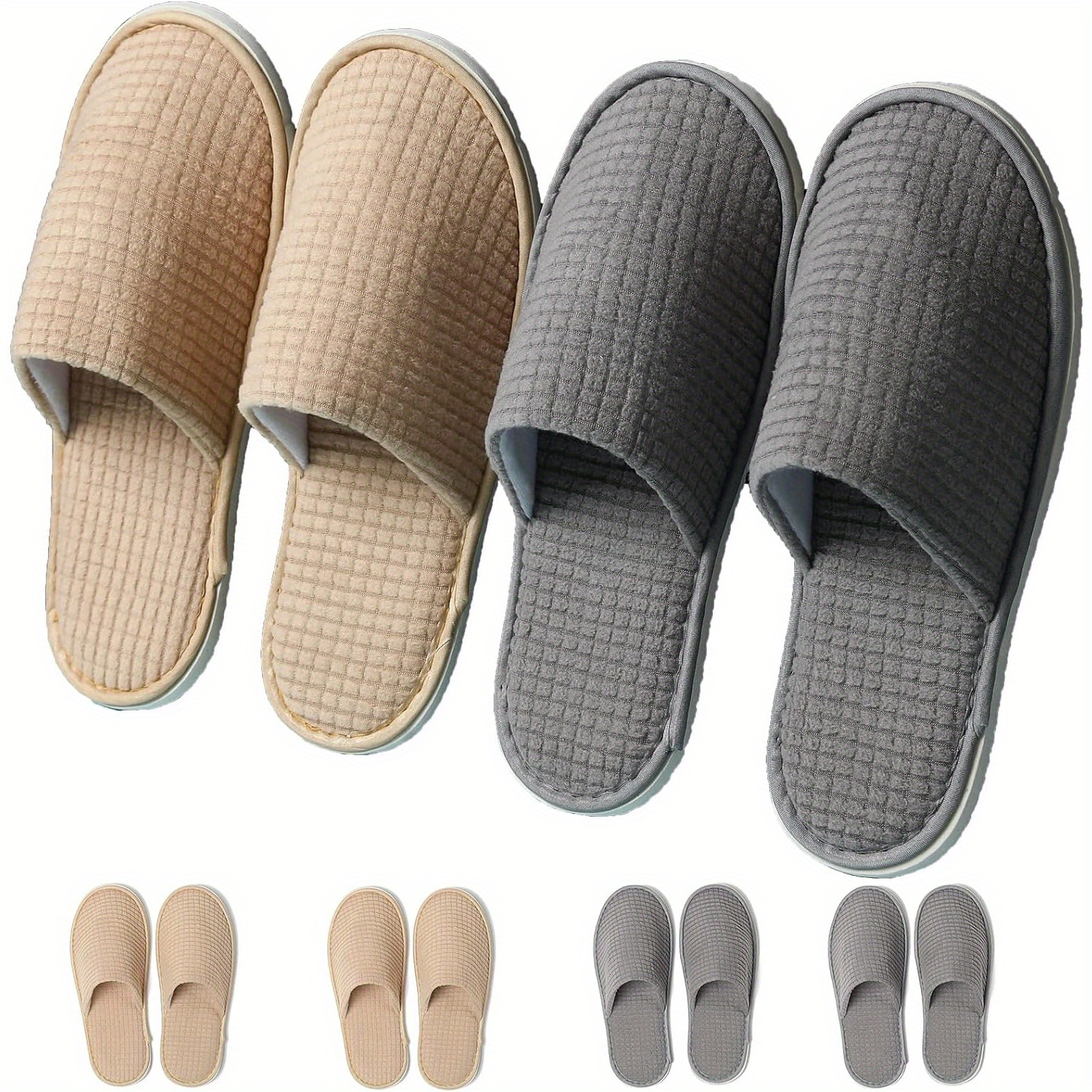 

6pairs Spa Slippers, Guest Disposable Slippers, Soft Hotel Fleece Slippers, Washable Reusable House Unisex Slippers, Bridal Slippers For Wedding Party Bedroom Travel