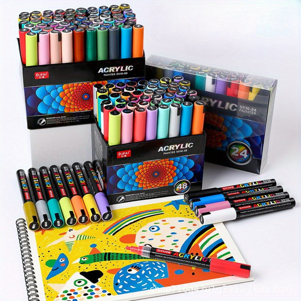 12PCS Acrylic Paint Marker Pens Waterproof Premium Markers Set DIY