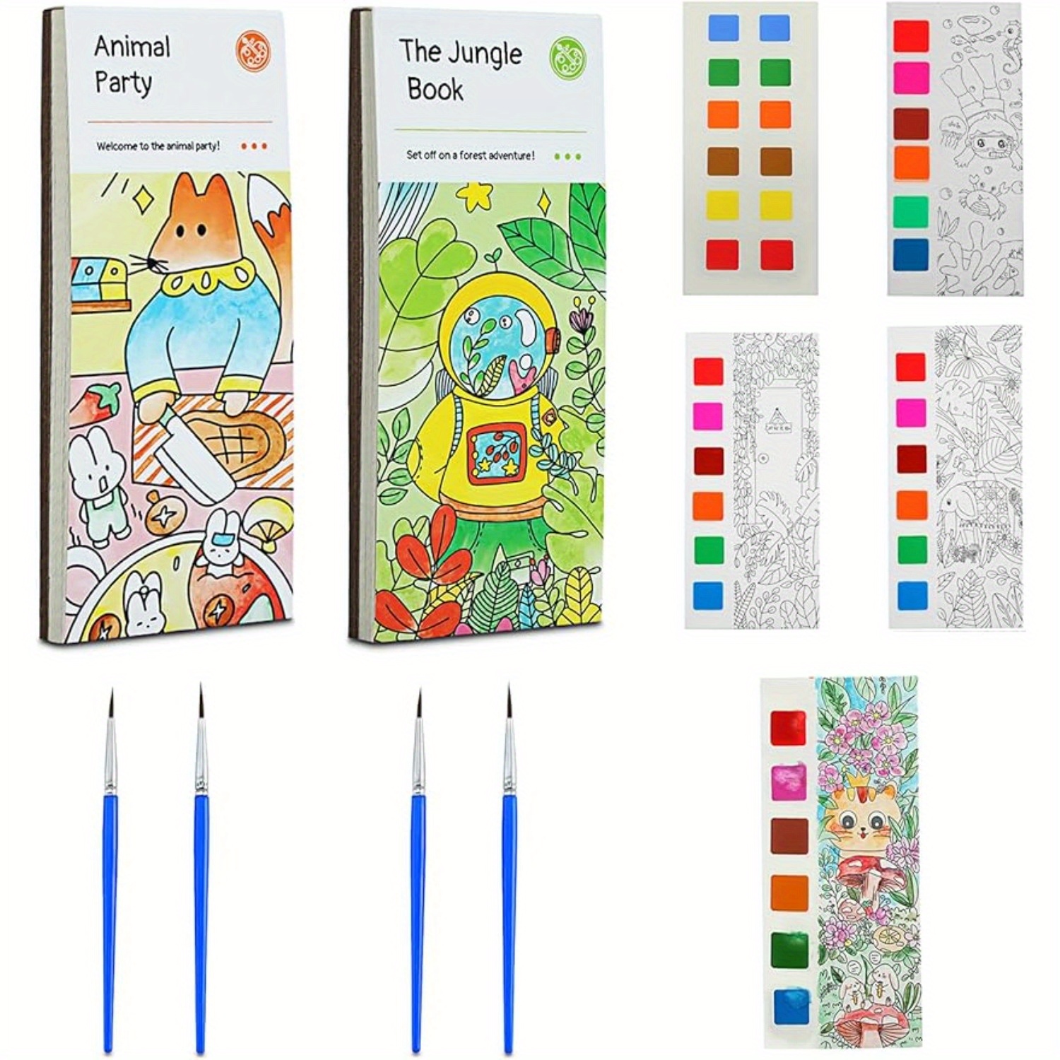 Water Coloring Books Pocket Watercolor Painting Book Kit - Temu