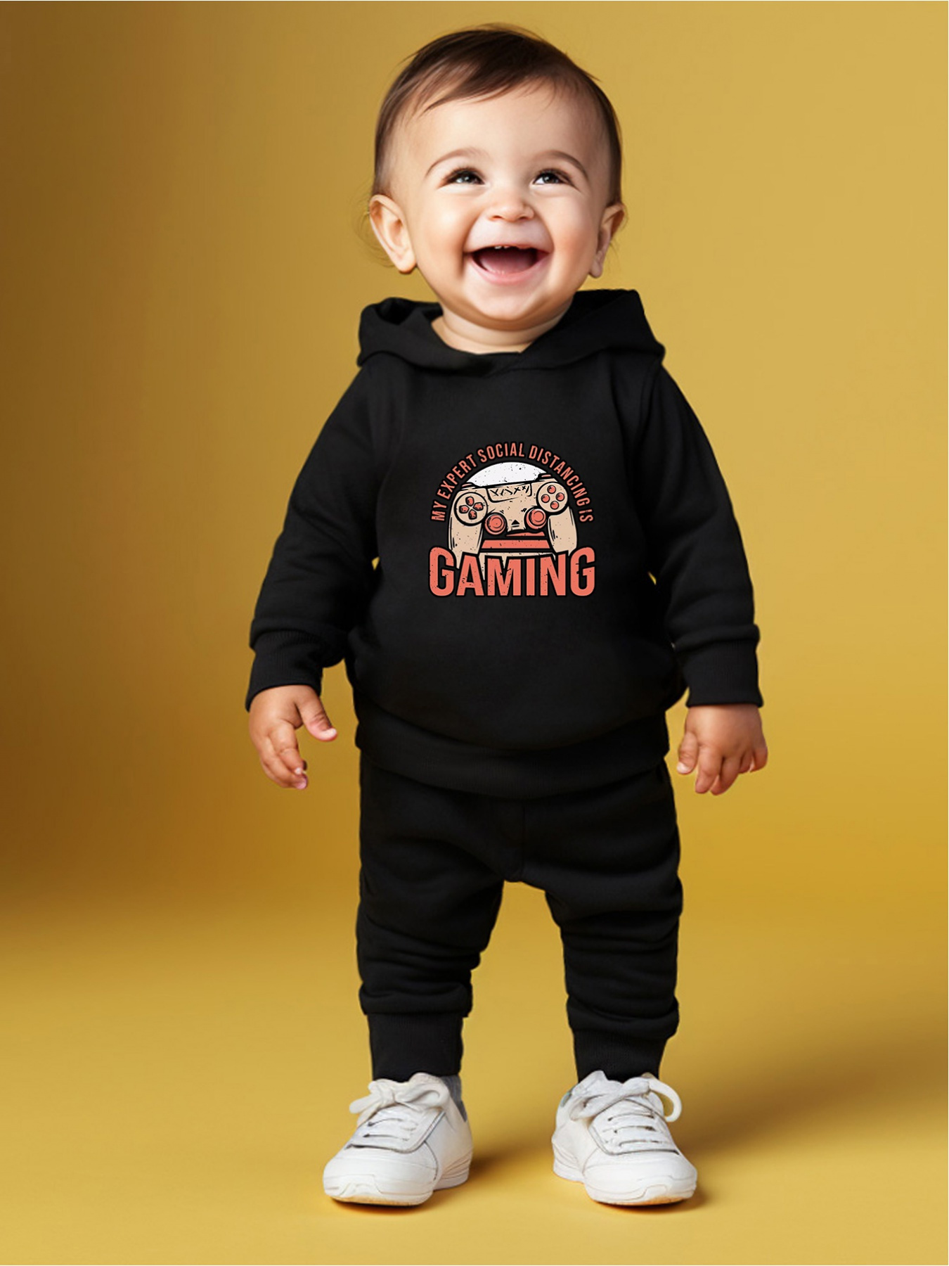 Baby's " Expert Social Distancing Gaming" Print Casual Temu Australia
