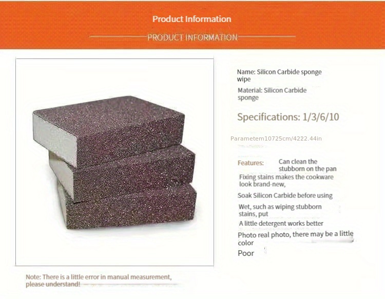 1 3 6 9pcs emery sponge wipe pot bottom cleaning descaling sponge pot sponge brush iron rust removal sponge dishwashing sponge block scouring pads power decontamination cleaning supplies cleaning tool details 7