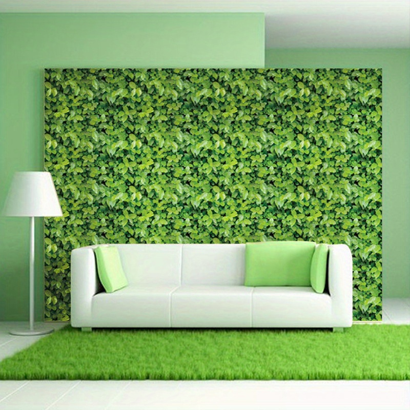 Rollo de papel autoadhesivo para pared o valla con hojas verdes en  primavera trébol extraíble para pegar y despegar papel pintado decorativo  para
