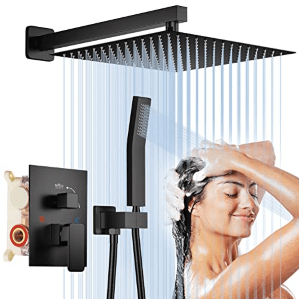 Sistema de ducha termostático, alcachofa de ducha con efecto lluvia, b