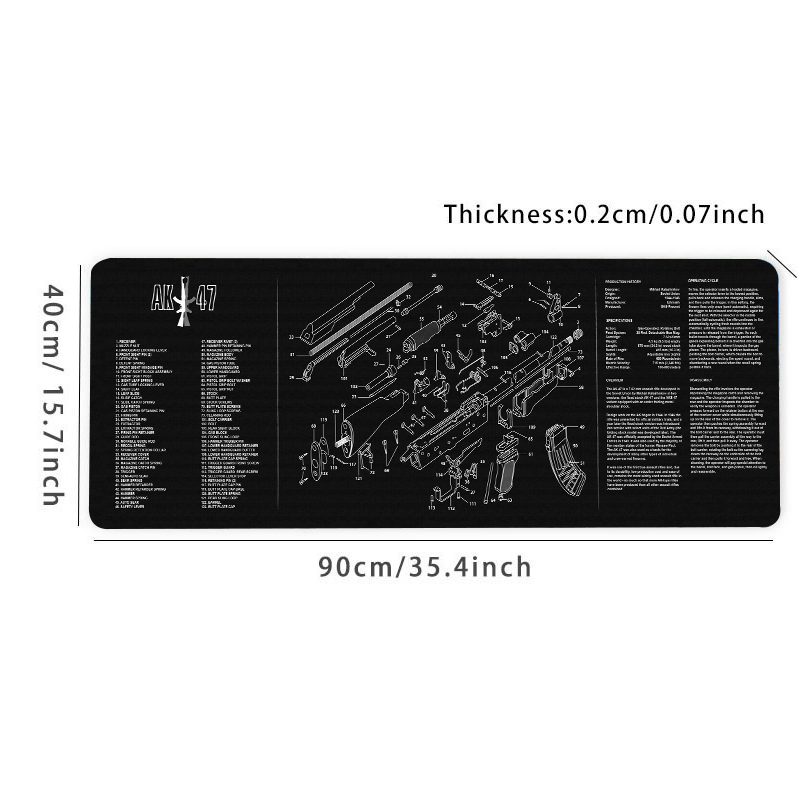 Gaming AK47 Gun Mouse Pad, Large Non-Slip Desk Mat