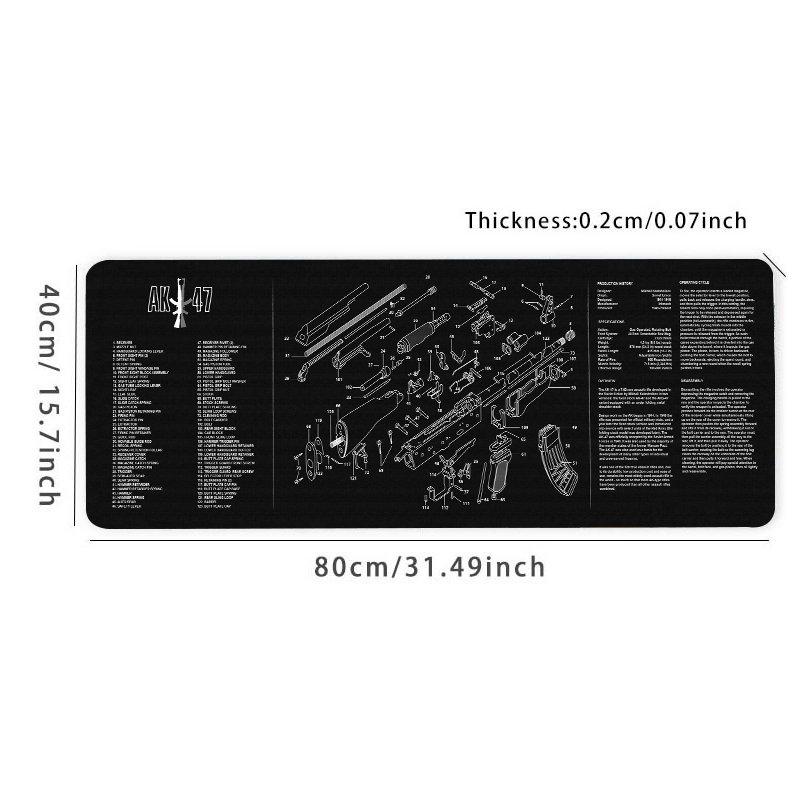 Gaming AK47 Gun Mouse Pad, Large Non-Slip Desk Mat