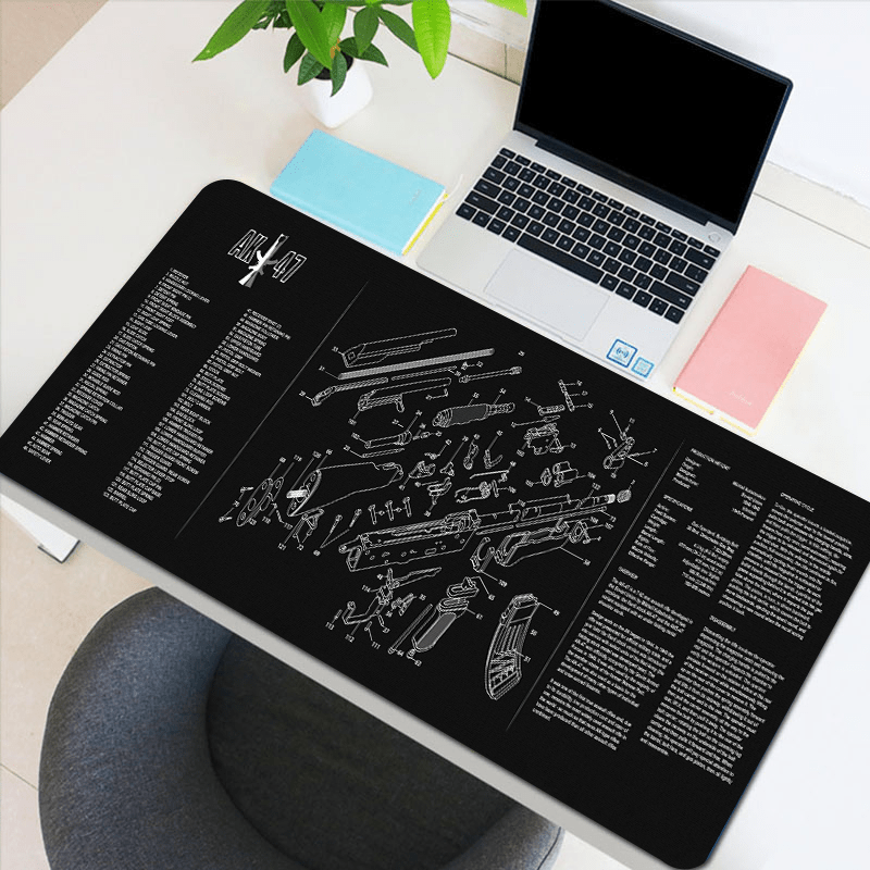 Gaming AK47 Gun Mouse Pad, Large Non-Slip Desk Mat