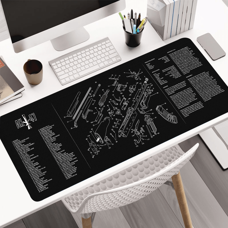 Gaming AK47 Gun Mouse Pad, Large Non-Slip Desk Mat