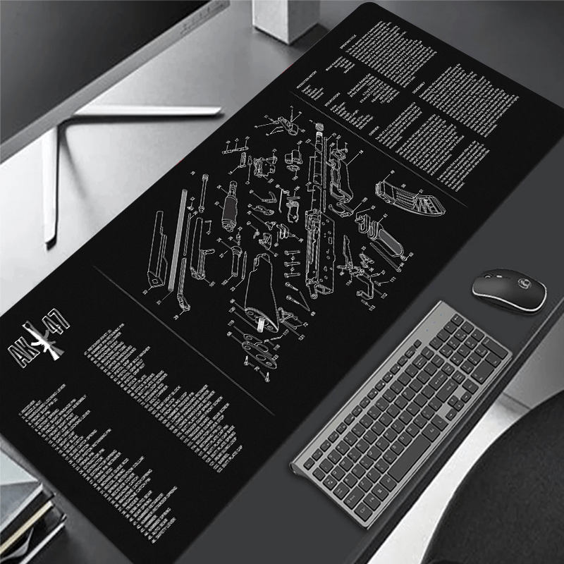 Gaming AK47 Gun Mouse Pad, Large Non-Slip Desk Mat