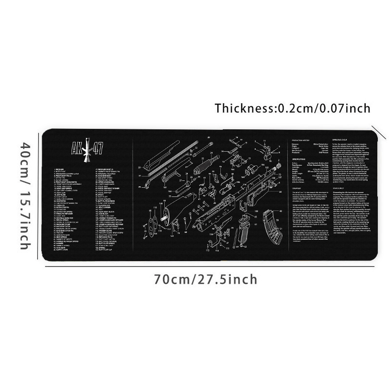 Gaming AK47 Gun Mouse Pad, Large Non-Slip Desk Mat