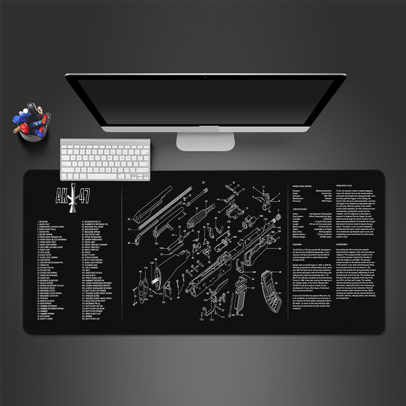 Gaming AK47 Gun Mouse Pad, Large Non-Slip Desk Mat