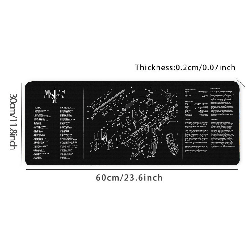 Gaming AK47 Gun Mouse Pad, Large Non-Slip Desk Mat