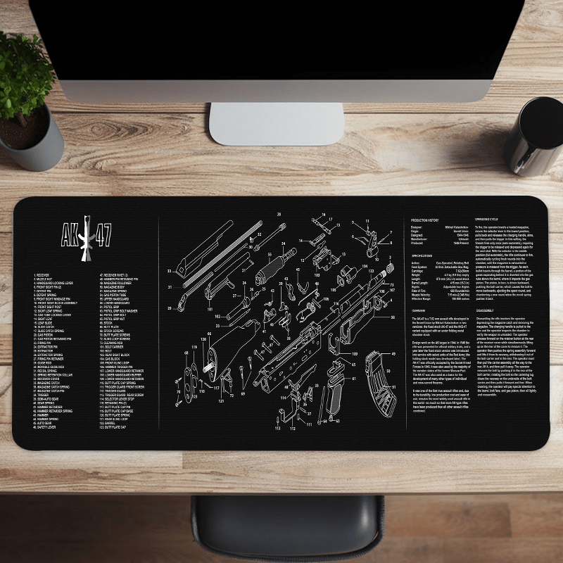 Gaming AK47 Gun Mouse Pad, Large Non-Slip Desk Mat