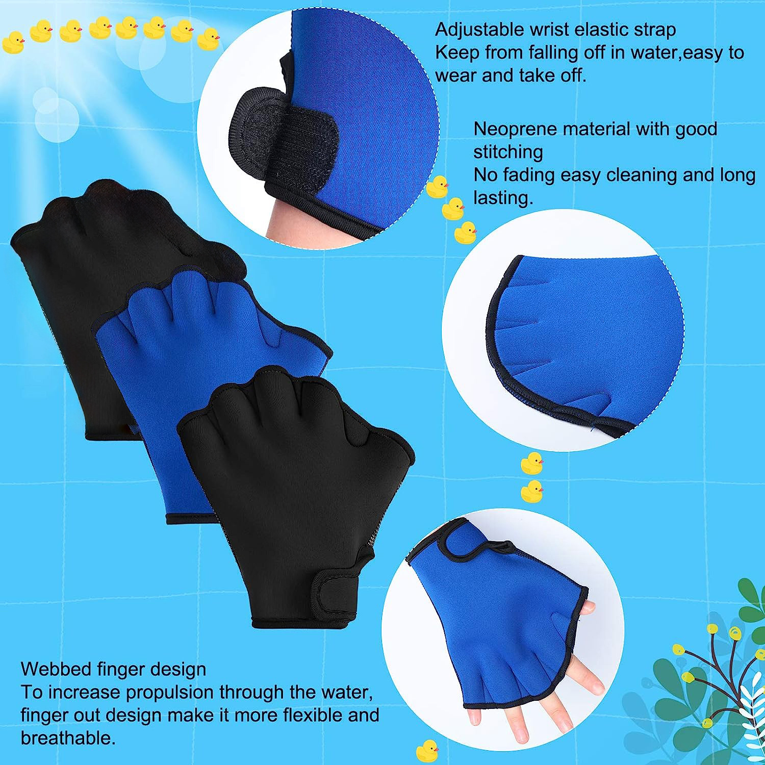 Swimming Aid Paddles Swim Training Fins Water Gloves - Temu