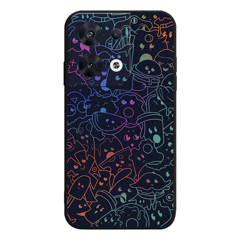 TEMU Phone Case: Colorful Graffiti Patterns Matte Soft Tpu Phone Case For Oppo Find A8 A31 A52 A72 A92 A91 A93 A74 A54 A73 A53 A55 A53s A56 A55s A94