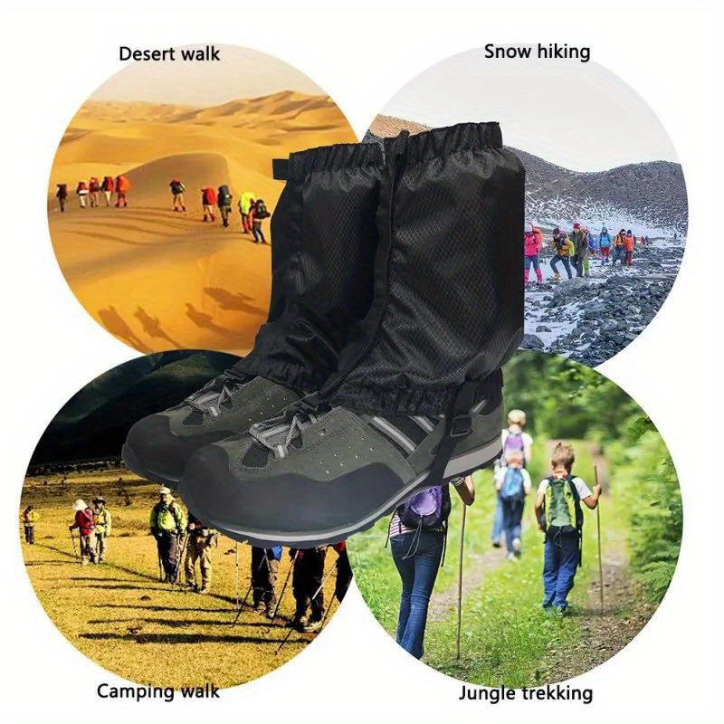 

1pair Waterproof Leg Covers Legging Gaiter Climbing Camping Hiking Ski Boot Shoe Snow Gaiters Legs Protection