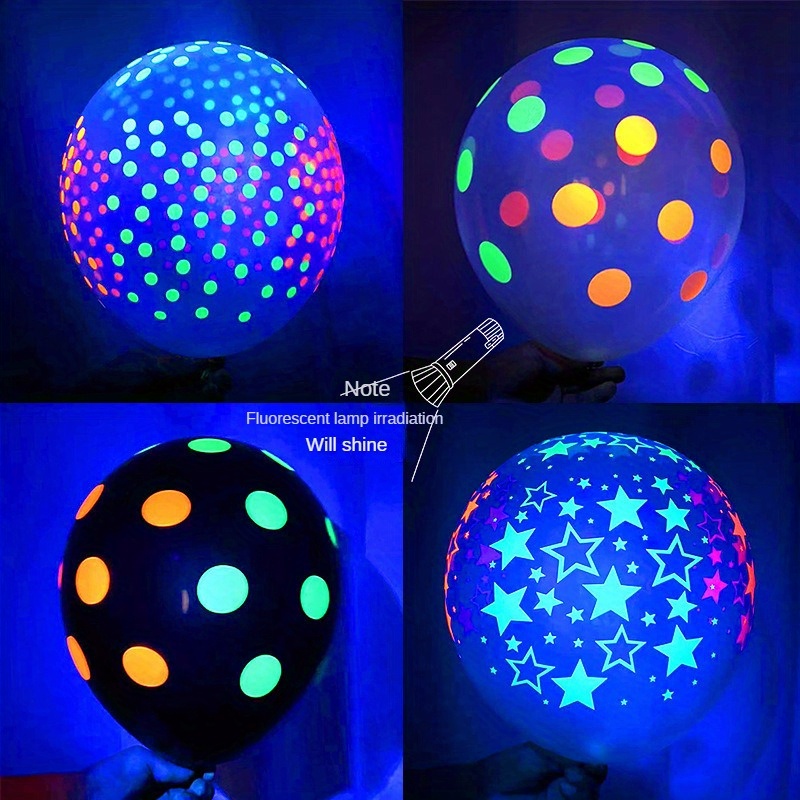 100 Pièces Ballon Fluorescent Étoile De 12 Pouces Qui Brille