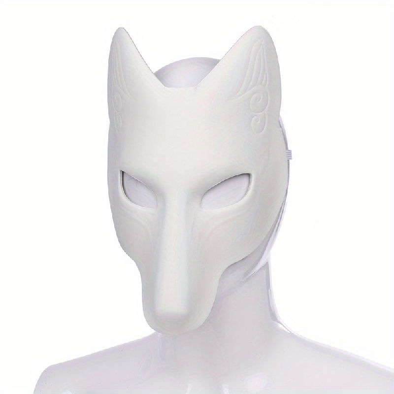 Therian Mask Halloween Fox Mask Leather DIY Blank Mask Halloween Masks  Halloween Party Decorations Masquerade Costume Prop