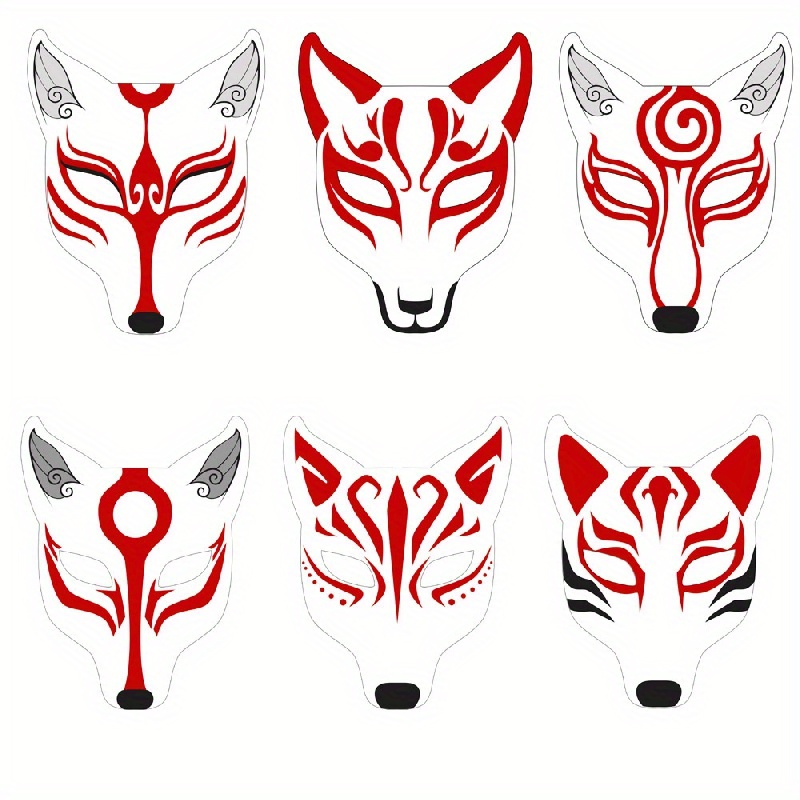 Therian Mask Halloween Fox Mask Leather DIY Blank Mask Halloween Masks  Halloween Party Decorations Masquerade Costume Prop