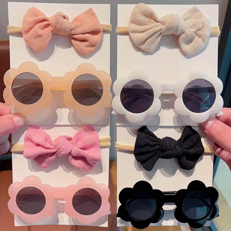 3Pcs/set Cute Kids Print Bows Headband Round Sunglasses set Children Sun  Glasses Protection Glasses Baby Summer Hair Accessories - AliExpress