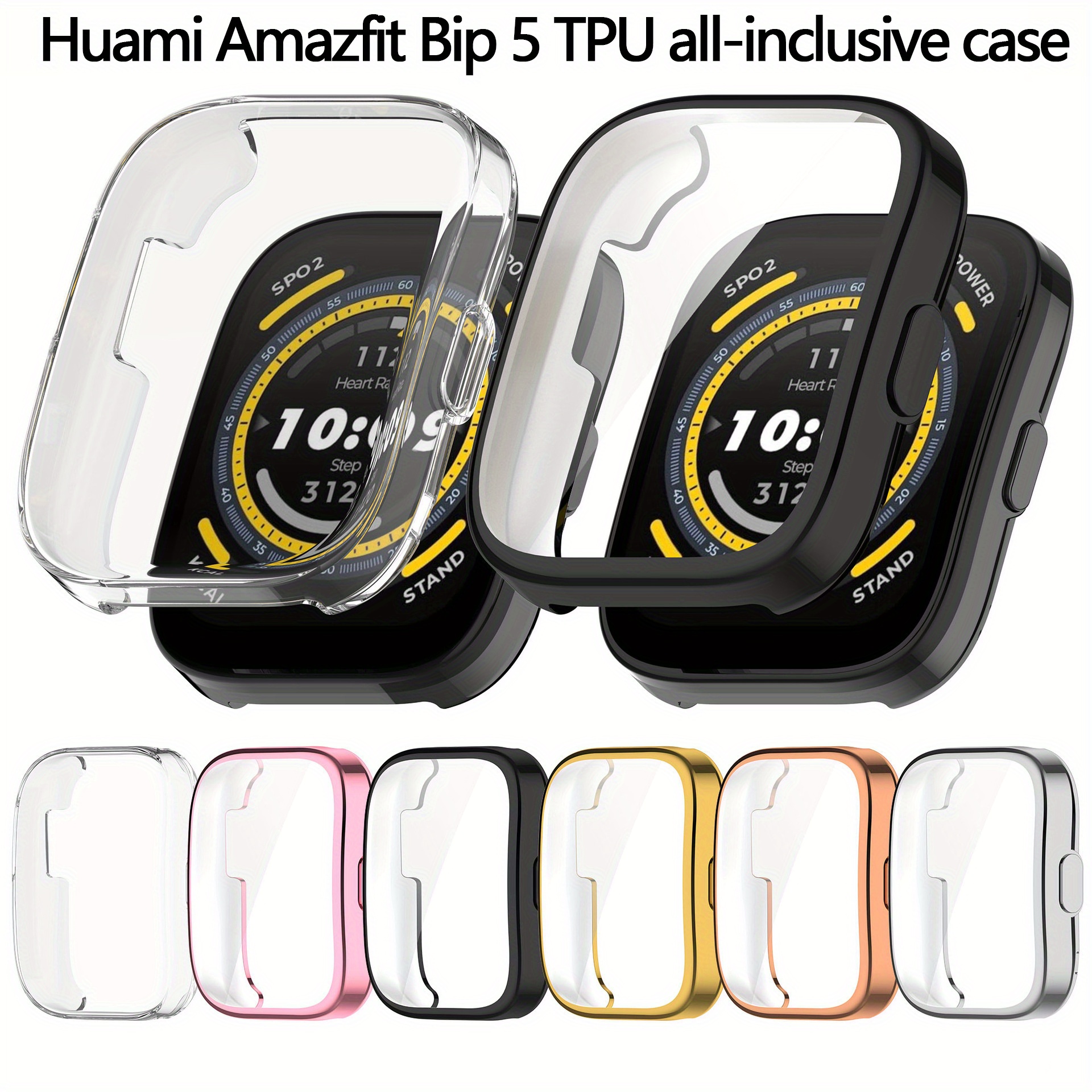 Chofit Compatible with Amazfit Bip 5 Screen Protector Overall Protective  Case Flexible TPU HD Ultra-Thin Cover for Amazfit Bip 5 Case Smartwatch