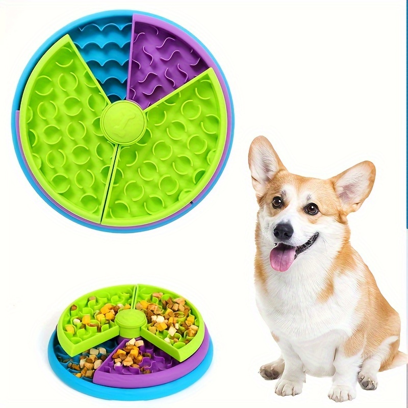 

1pc Slow Feeder Dog Bowl, 3 Layer No Spill Dog Food Bowl, Anti-choking Rotating Dog Slow Feeding Bowl With Non-slip Bottom