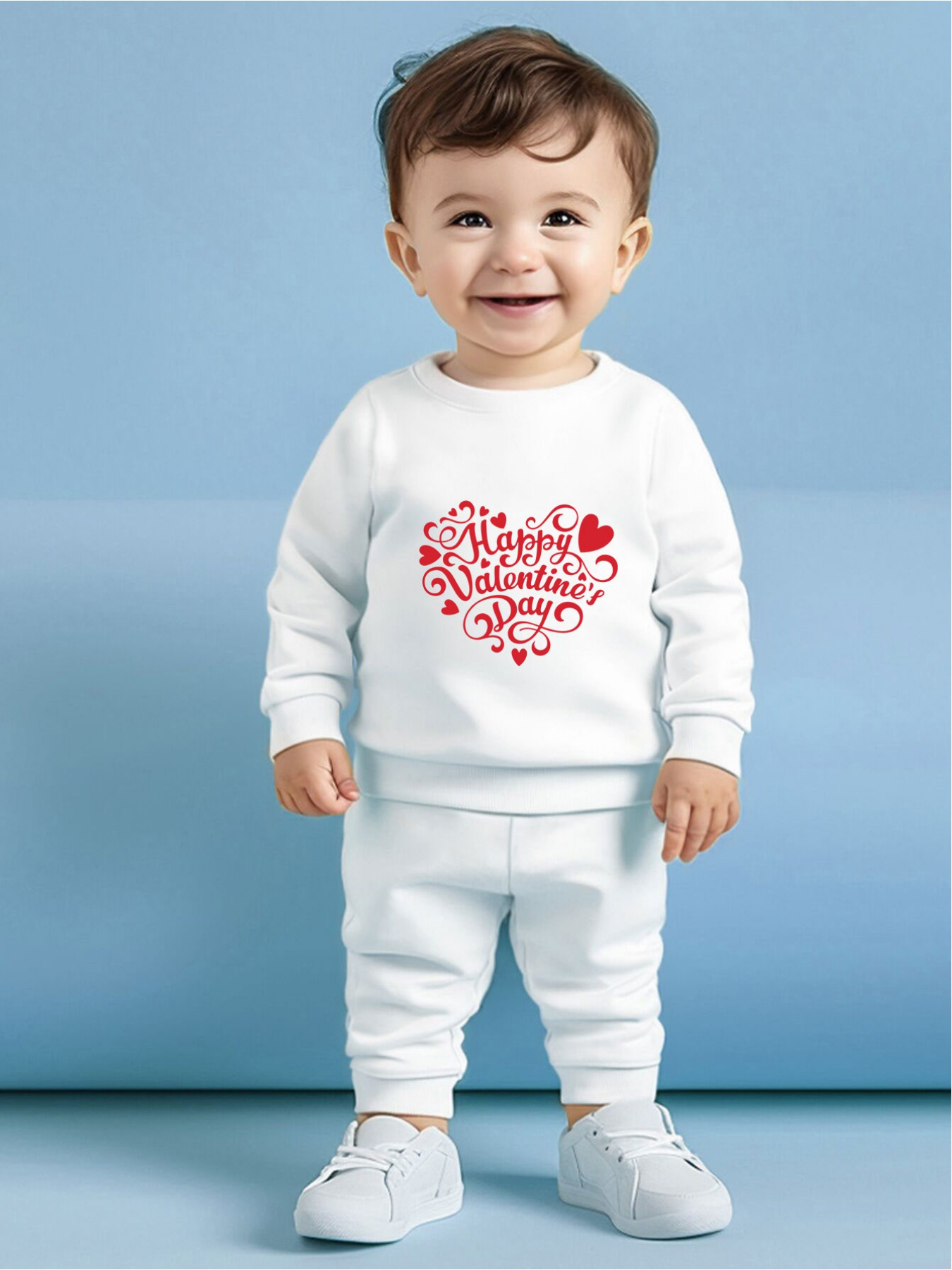 Baby boy white top sweater outfit