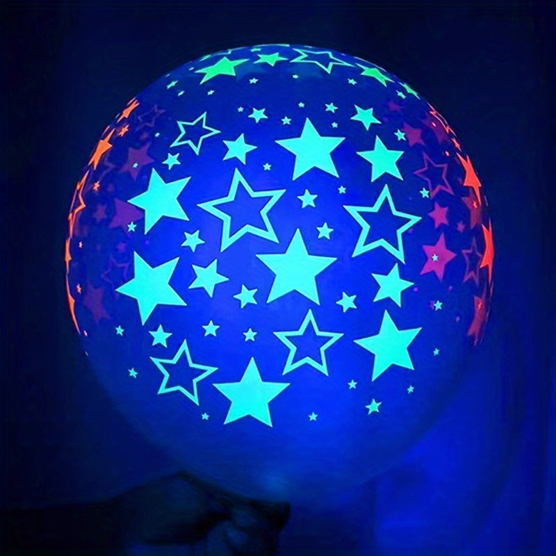 100pcs, Decoración De Globos UV Neon 12 Pulgadas / 30.36 Cm Punto De  Impresión Globos De Luz Negra Que Brillan En La Oscuridad Globos  Fluorescentes De