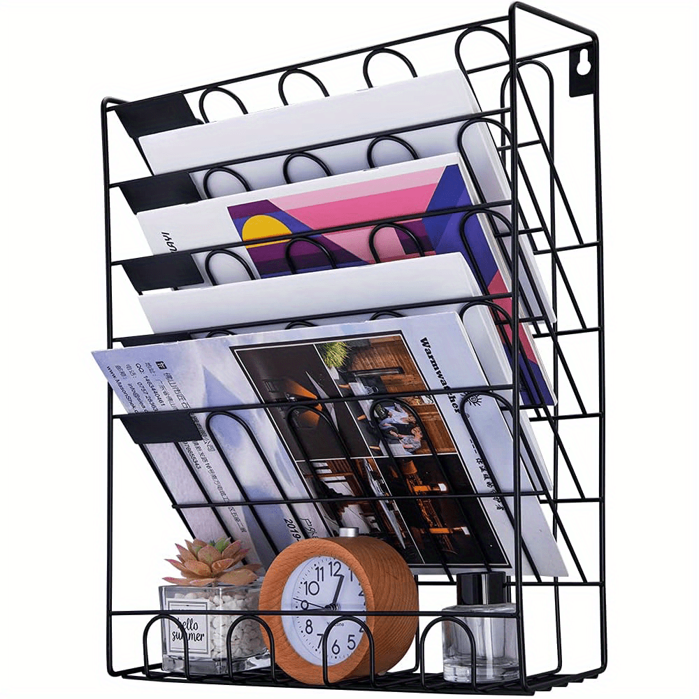 Hanging File Holder Organizer Metal Wall Mount Document Temu