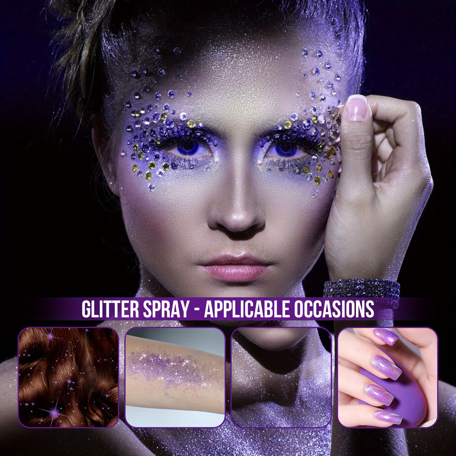 Glitter Spray Hair Body Long lasting Quick drying Glitter - Temu