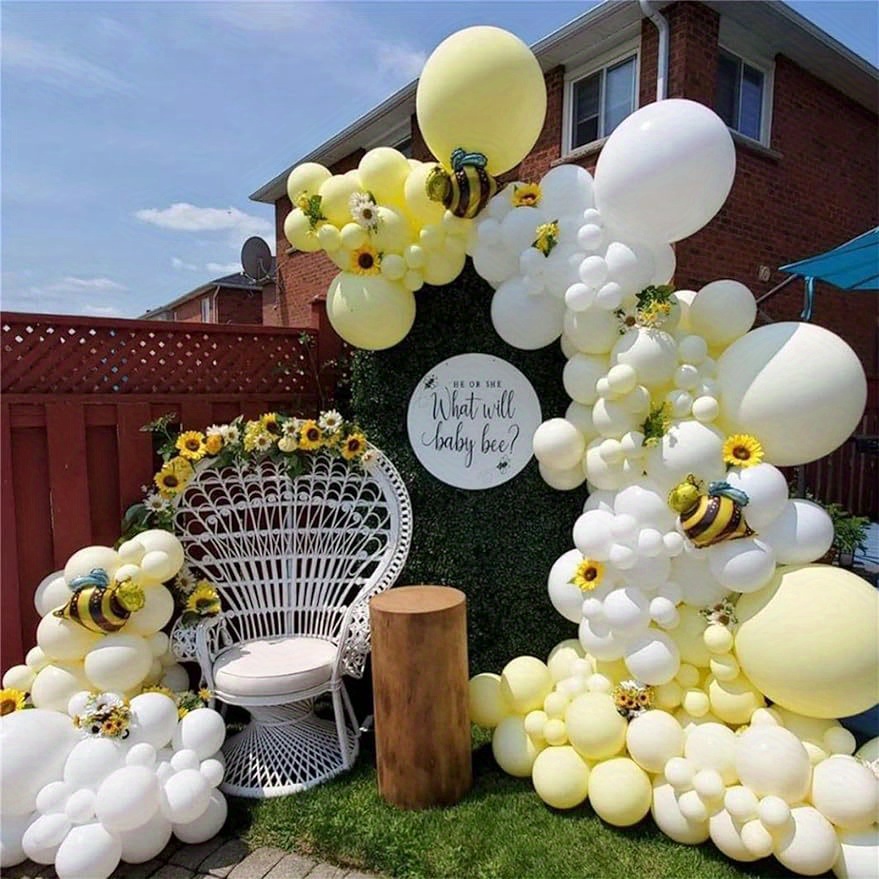 Pastel Yellow Balloon Garland Kit With Gold Confetti Perfect - Temu