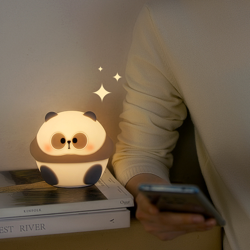 1pc LED Night Light, Cute Panda Cartoon Animals Silicone Lamp, USB Rechargeable Timing Sleeping Lamp, Creative Bedroom Bedside Lamp, For Home Decoration Festival/Birthday Gifts details 6