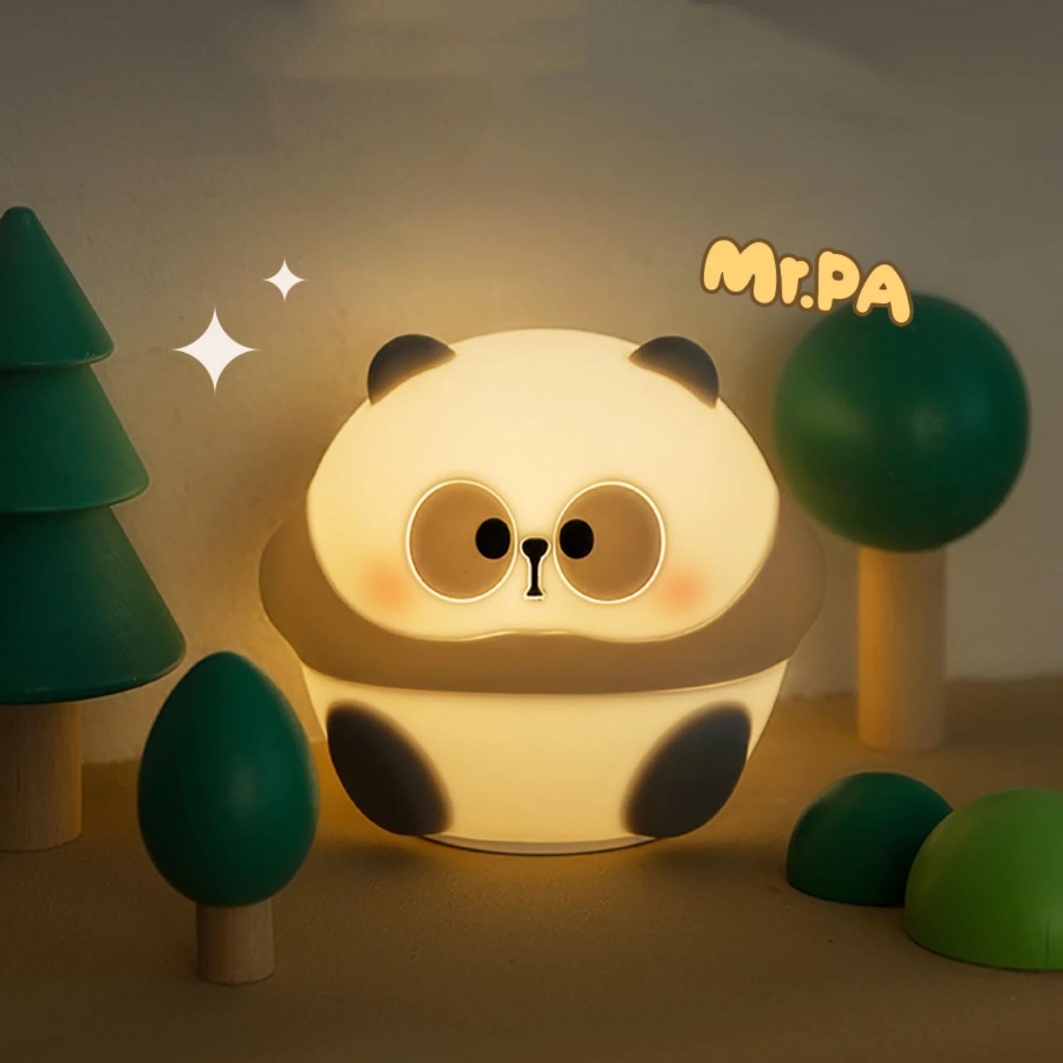 1pc LED Night Light, Cute Panda Cartoon Animals Silicone Lamp, USB Rechargeable Timing Sleeping Lamp, Creative Bedroom Bedside Lamp, For Home Decoration Festival/Birthday Gifts details 7