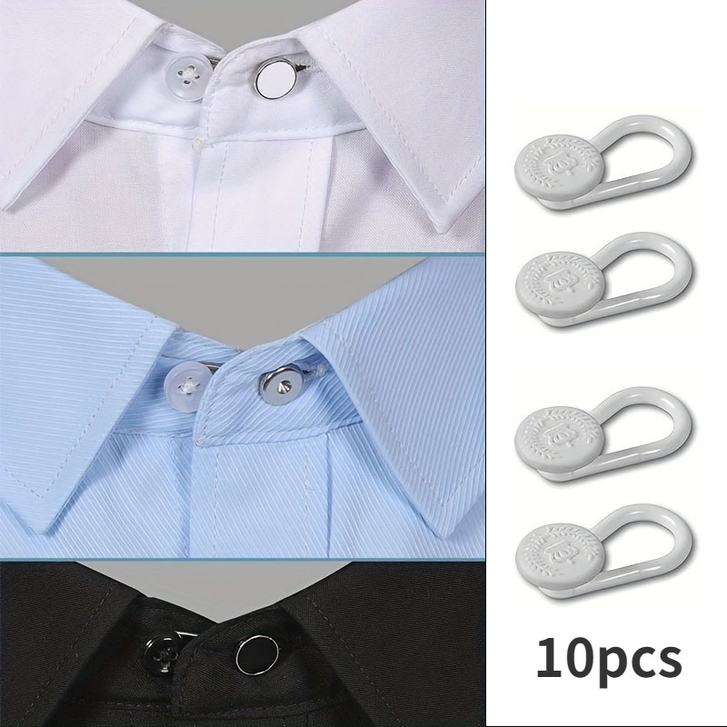 12Pcs Metal Collar Extenders Invisible Neck Extender No Sew Elastic Button  Extenders for Mens Dress Shirts Suits Trouser Coat - AliExpress