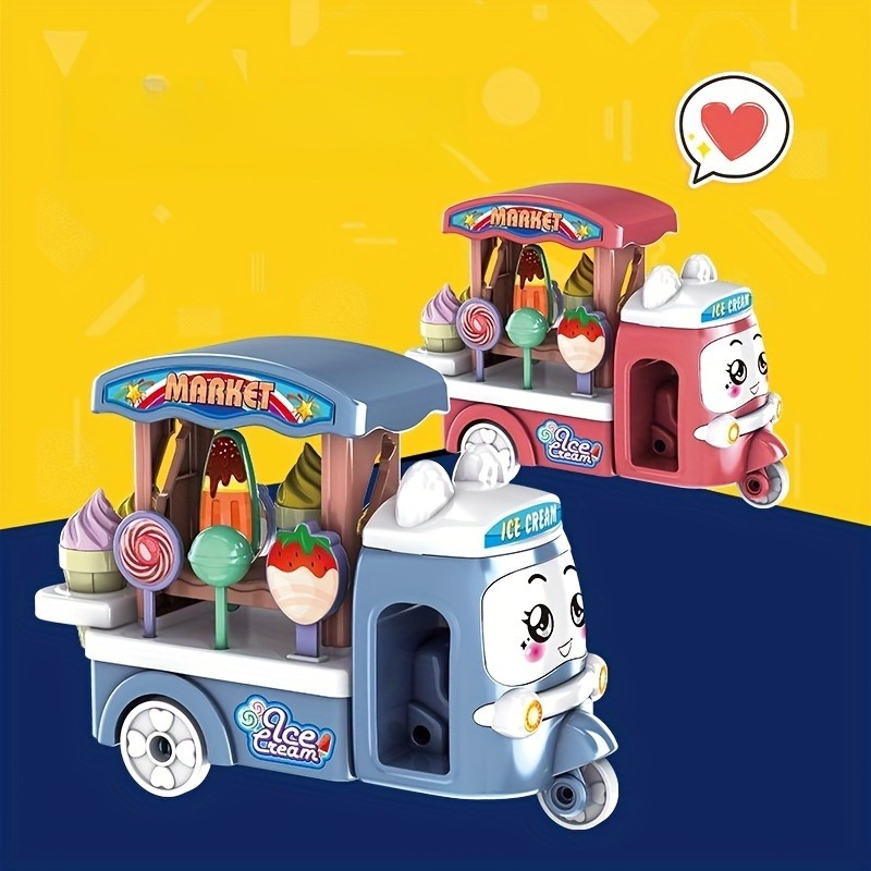 Mini Candy Cart 16pcs Ice Cream Shop Supermarket Pretend Play Toy for Girls  Simulation Small Carts Baby Cartoon Pretend Play Sweet Shop Candy Cart