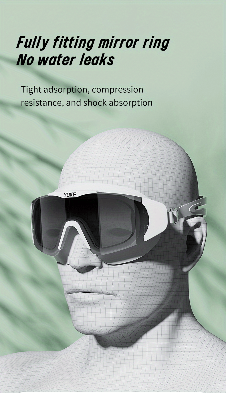 HD Anti-Fog Waterproof Swim Goggles for Adults - Large Frame, Durable PC Material, Perfect for Outdoor Leisure