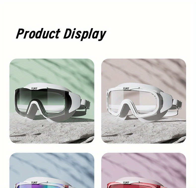 HD Anti-Fog Waterproof Swim Goggles for Adults - Large Frame, Durable PC Material, Perfect for Outdoor Leisure