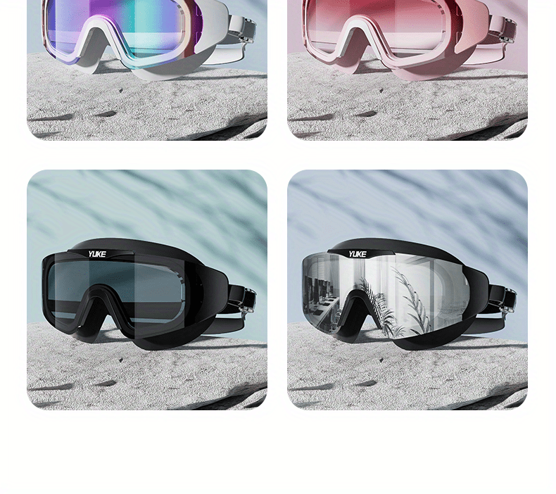 HD Anti-Fog Waterproof Swim Goggles for Adults - Large Frame, Durable PC Material, Perfect for Outdoor Leisure