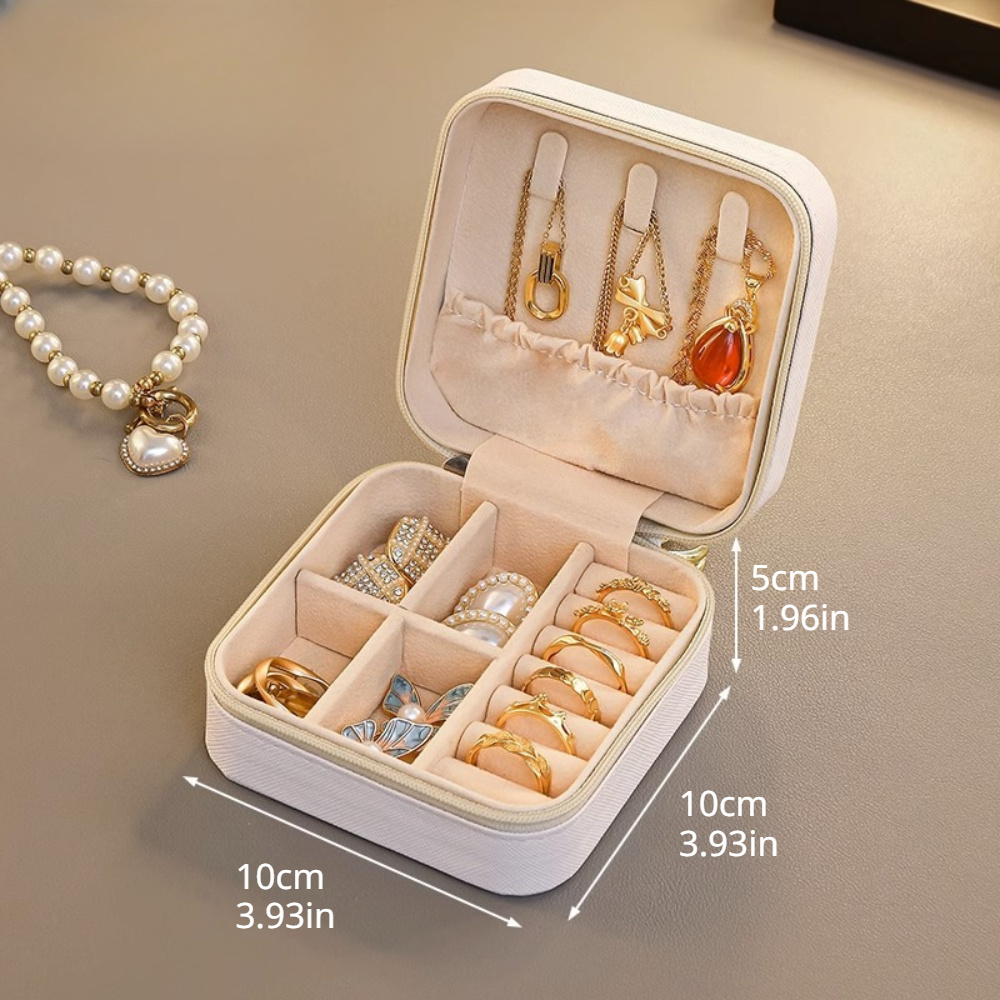1pc Exquisite Portable Jewelry Box For Earrings, Ear Studs, Rings, And Other Accessories. Perfect For Storing And Organizing Jewelry At Home Or While Traveling.